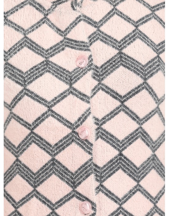 Women Long coat pink Front Design with button